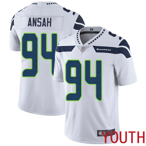 Seattle Seahawks Limited White Youth Ezekiel Ansah Road Jersey NFL Football #94 Vapor Untouchable->youth nfl jersey->Youth Jersey